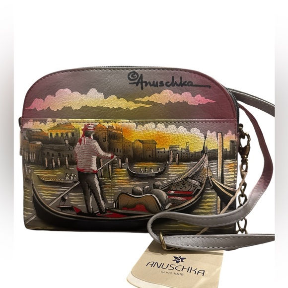 NWT Anuschka Double Zip Crossbody Wristlet - Picture 3 of 10